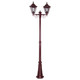 Turin Twin Head Tall Post Light - Burgundy Finish / B22 Turin Twin Head Tall Post Light - Burgundy Finish / B22